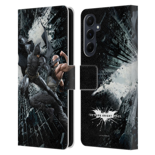 The Dark Knight Rises Character Art Batman Vs Bane Leather Book Wallet Case Cover For Samsung Galaxy A55 5G