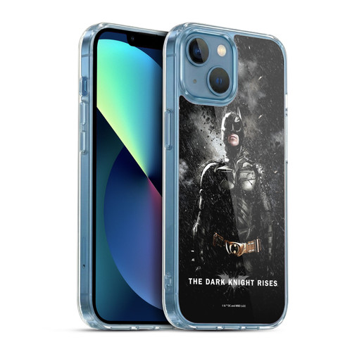 The Dark Knight Rises Key Art Batman Rain Poster Soft Gel Case for Apple iPhone 13 Mini & MagSafe