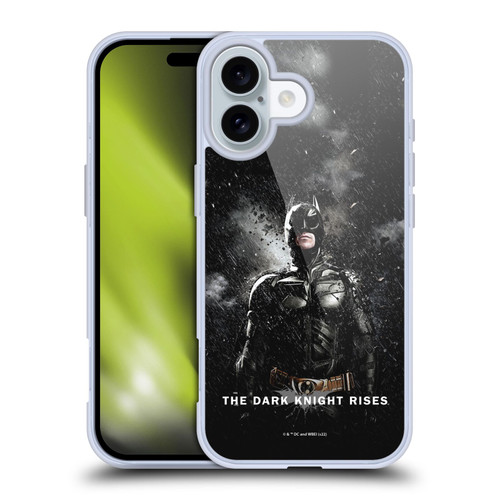 The Dark Knight Rises Key Art Batman Rain Poster Soft Gel Case for Apple iPhone 16