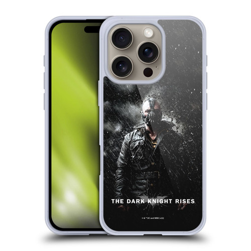 The Dark Knight Rises Key Art Bane Rain Poster Soft Gel Case for Apple iPhone 16 Pro