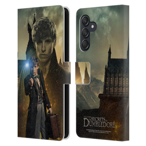 Fantastic Beasts: Secrets of Dumbledore Character Art Newt Scamander Leather Book Wallet Case Cover For Samsung Galaxy M55 5G