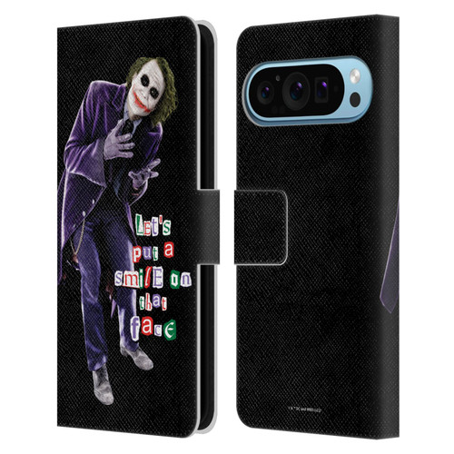 The Dark Knight Graphics Joker Put A Smile Leather Book Wallet Case Cover For Google Pixel 9 / Pixel 9 Pro