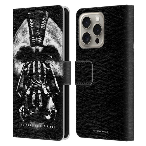 The Dark Knight Rises Key Art Bane Leather Book Wallet Case Cover For Apple iPhone 16 Pro