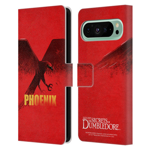 Fantastic Beasts: Secrets of Dumbledore Graphic Badges Phoenix Leather Book Wallet Case Cover For Google Pixel 9 Pro XL