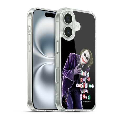 The Dark Knight Graphics Joker Put A Smile Soft Gel Case for Apple iPhone 16