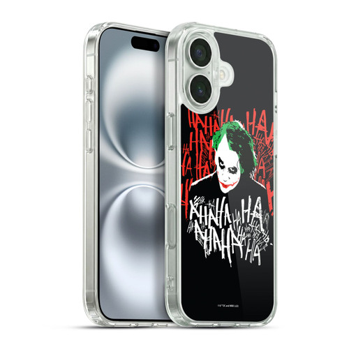 The Dark Knight Graphics Joker Laugh Soft Gel Case for Apple iPhone 16 Plus