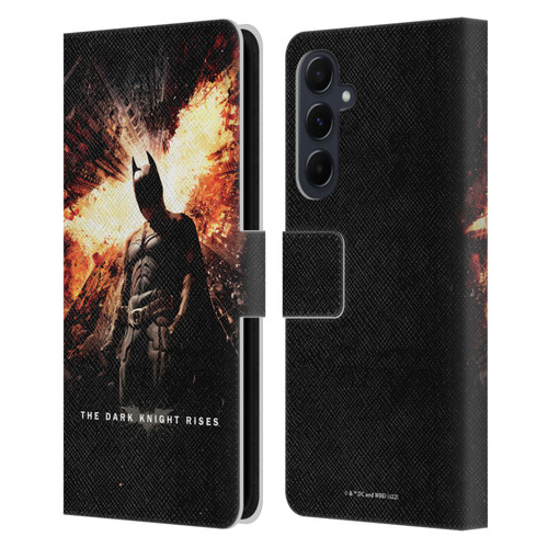 The Dark Knight Rises Key Art Batman Poster Leather Book Wallet Case Cover For Samsung Galaxy A55 5G