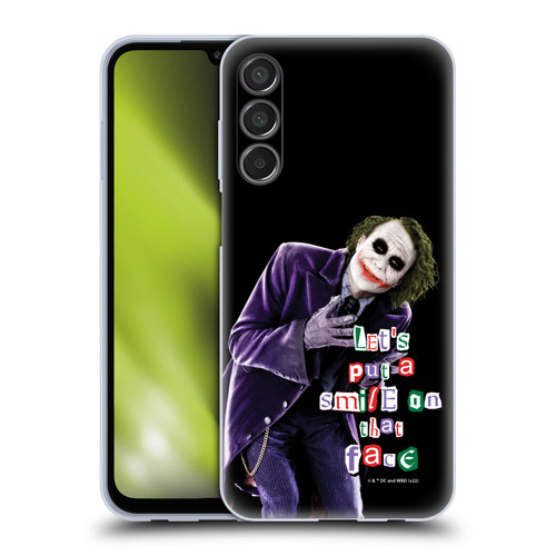 The Dark Knight Graphics Joker Put A Smile Soft Gel Case for Samsung Galaxy M15/F15 5G