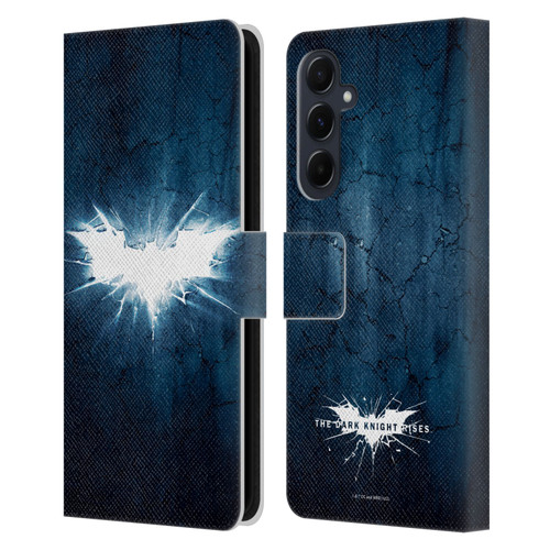 The Dark Knight Rises Logo Grunge Leather Book Wallet Case Cover For Samsung Galaxy A55 5G