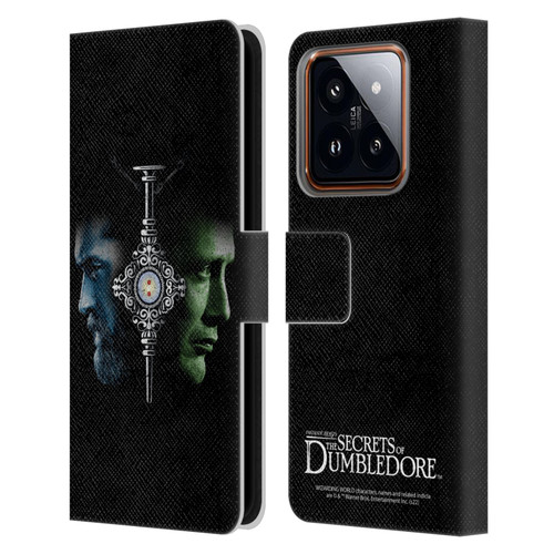 Fantastic Beasts: Secrets of Dumbledore Graphic Core Dumbledore And Grindelwald Leather Book Wallet Case Cover For Xiaomi 14