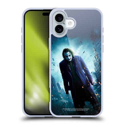 The Dark Knight Key Art Joker Poster Soft Gel Case for Apple iPhone 16 Plus