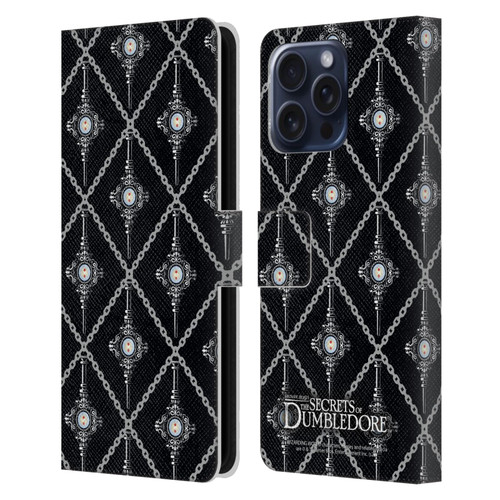 Fantastic Beasts: Secrets of Dumbledore Graphics Blood Troth Pattern Leather Book Wallet Case Cover For Apple iPhone 16 Pro Max