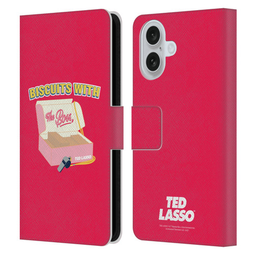 Ted Lasso Season 1 Graphics Biscuits With The Boss Leather Book Wallet Case Cover For Apple iPhone 16