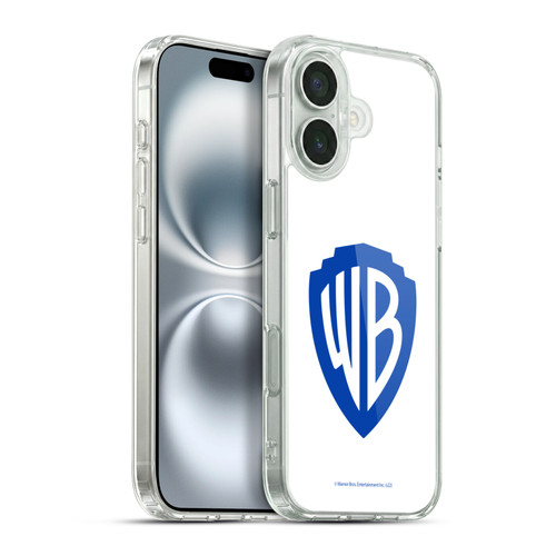 Warner Bros. Shield Logo White Soft Gel Case for Apple iPhone 16 Plus & MagSafe