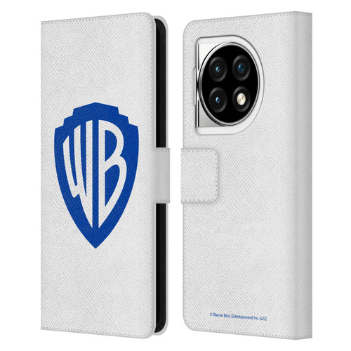 Warner Bros. Shield Logo White Leather Book Wallet Case Cover For OPPO OnePlus Ace 3 5G