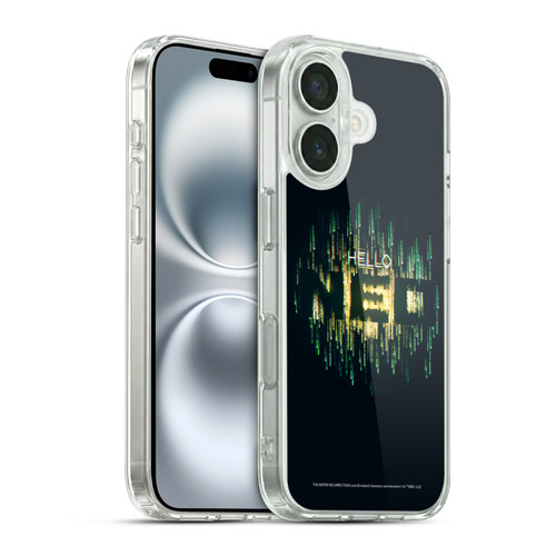 The Matrix Resurrections Key Art Hello Neo Soft Gel Case for Apple iPhone 16 & MagSafe