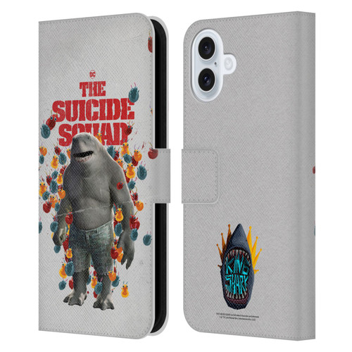 The Suicide Squad 2021 Character Poster King Shark Leather Book Wallet Case Cover For Apple iPhone 16 Plus