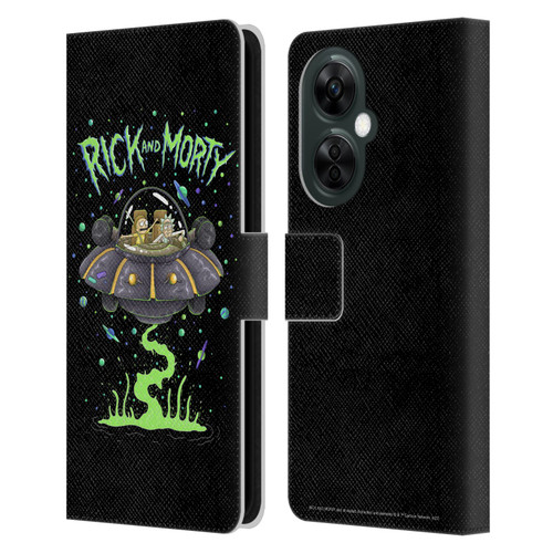 Rick And Morty Season 1 & 2 Graphics The Space Cruiser Leather Book Wallet Case Cover For OnePlus Nord CE 3 Lite 5G