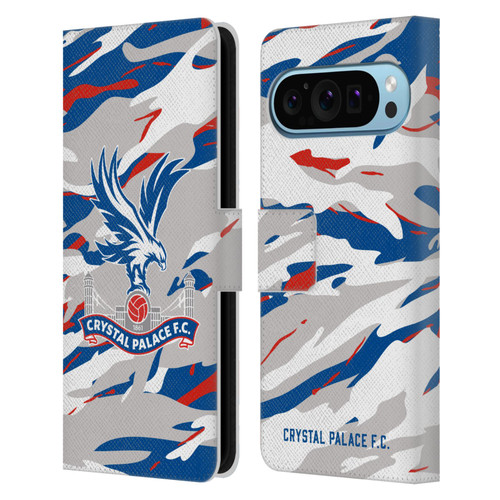 Crystal Palace FC Crest Camouflage Leather Book Wallet Case Cover For Google Pixel 9 / Pixel 9 Pro