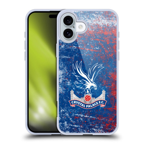 Crystal Palace FC Crest Distressed Soft Gel Case for Apple iPhone 16 Plus