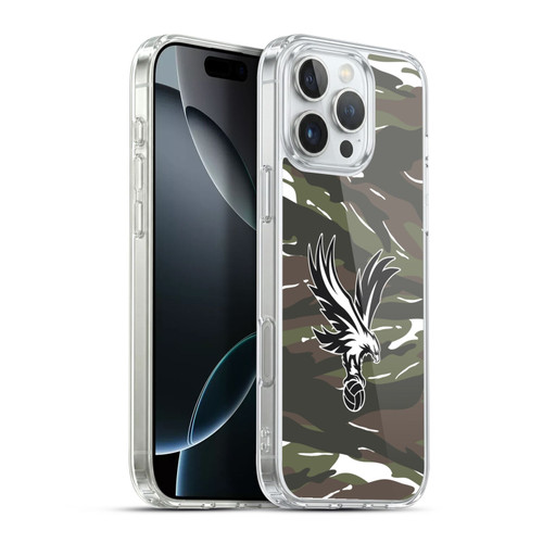 Crystal Palace FC Crest Woodland Camouflage Soft Gel Case for Apple iPhone 16 Pro Max & MagSafe