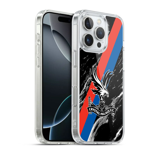 Crystal Palace FC Crest Black Marble Soft Gel Case for Apple iPhone 16 Pro & MagSafe