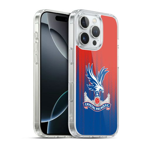 Crystal Palace FC Crest Halftone Soft Gel Case for Apple iPhone 16 Pro & MagSafe