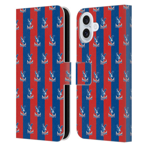 Crystal Palace FC Crest Pattern Leather Book Wallet Case Cover For Apple iPhone 16 Plus
