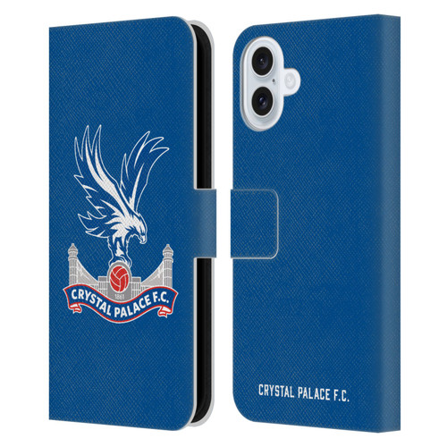 Crystal Palace FC Crest Plain Leather Book Wallet Case Cover For Apple iPhone 16 Plus