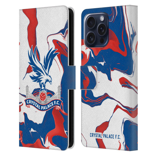 Crystal Palace FC Crest Marble Leather Book Wallet Case Cover For Apple iPhone 16 Pro Max
