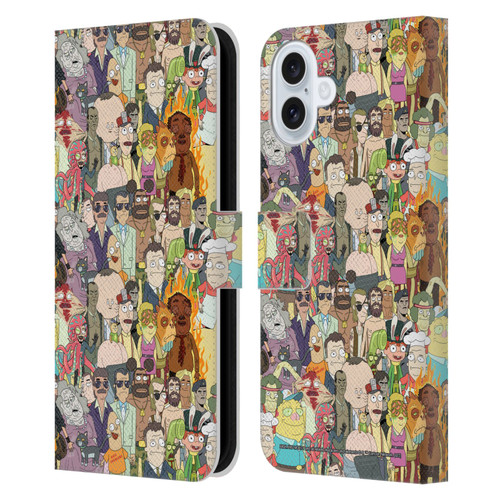 Rick And Morty Season 3 Graphics Interdimensional Space Cable Leather Book Wallet Case Cover For Apple iPhone 16 Plus