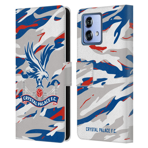 Crystal Palace FC Crest Camouflage Leather Book Wallet Case Cover For Motorola Moto G84 5G