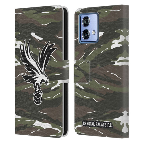 Crystal Palace FC Crest Woodland Camouflage Leather Book Wallet Case Cover For Motorola Moto G84 5G