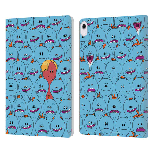 Rick And Morty Season 4 Graphics Mr. Meeseeks Pattern Leather Book Wallet Case Cover For Apple iPad Air 13 2024