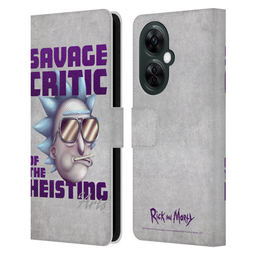 Rick And Morty Season 4 Graphics Savage Critic Leather Book Wallet Case Cover For OnePlus Nord CE 3 Lite 5G