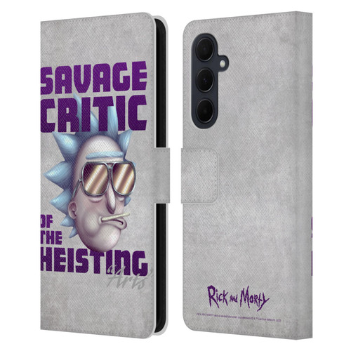 Rick And Morty Season 4 Graphics Savage Critic Leather Book Wallet Case Cover For Samsung Galaxy A35 5G