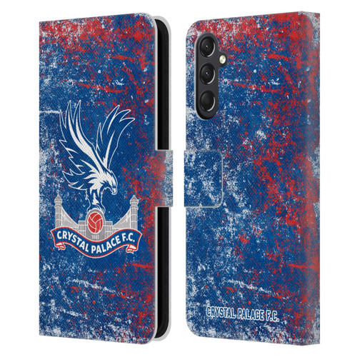 Crystal Palace FC Crest Distressed Leather Book Wallet Case Cover For Samsung Galaxy A24 4G / M34 5G