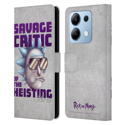 Rick And Morty Season 4 Graphics Savage Critic Leather Book Wallet Case Cover For Xiaomi Redmi Note 13/13 Pro 5G