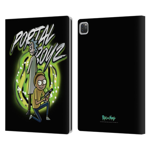 Rick And Morty Season 5 Graphics Portal Boyz Leather Book Wallet Case Cover For Apple iPad Pro 13 M4 2024