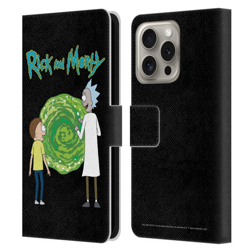 Rick And Morty Season 5 Graphics Character Art Leather Book Wallet Case Cover For Apple iPhone 16 Pro