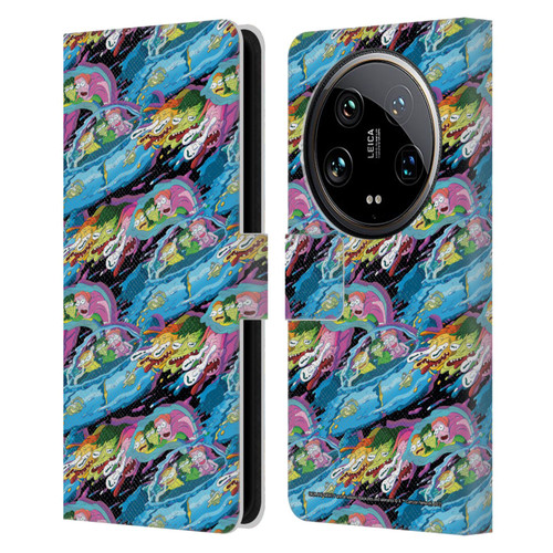 Rick And Morty Season 5 Graphics Warp Pattern Leather Book Wallet Case Cover For Xiaomi 14 Ultra