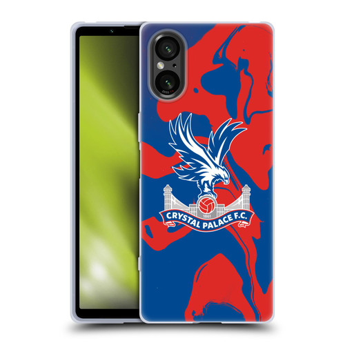Crystal Palace FC Crest Red And Blue Marble Soft Gel Case for Sony Xperia 5 V 5G
