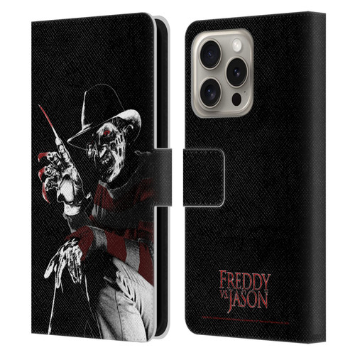Freddy VS. Jason Graphics Freddy Leather Book Wallet Case Cover For Apple iPhone 16 Pro