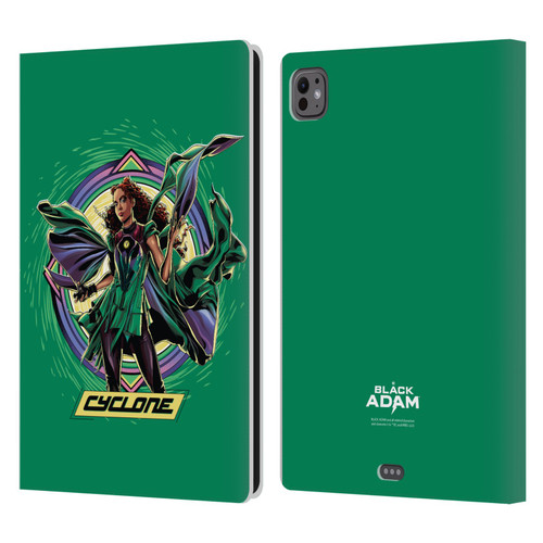 Black Adam Graphics Cyclone Leather Book Wallet Case Cover For Apple iPad Pro 11 M4 2024