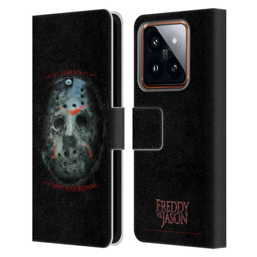 Freddy VS. Jason Graphics Jason's Birthday Leather Book Wallet Case Cover For Xiaomi 14