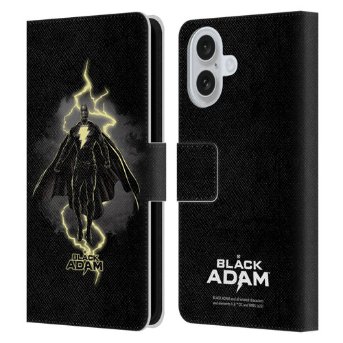 Black Adam Graphics Lightning Leather Book Wallet Case Cover For Apple iPhone 16