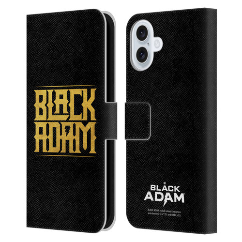 Black Adam Graphics Logotype Leather Book Wallet Case Cover For Apple iPhone 16 Plus