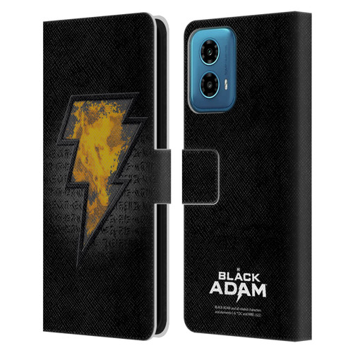 Black Adam Graphics Icon Leather Book Wallet Case Cover For Motorola Moto G34 5G