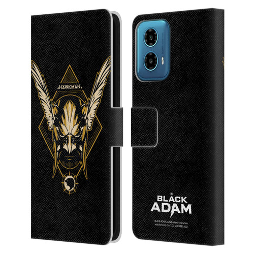 Black Adam Graphics Hawkman Leather Book Wallet Case Cover For Motorola Moto G34 5G