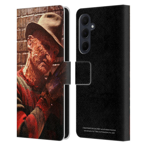 A Nightmare On Elm Street 3 Dream Warriors Graphics Freddy 3 Leather Book Wallet Case Cover For Samsung Galaxy A35 5G